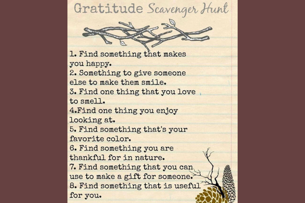 Gratitude scavenger hunt